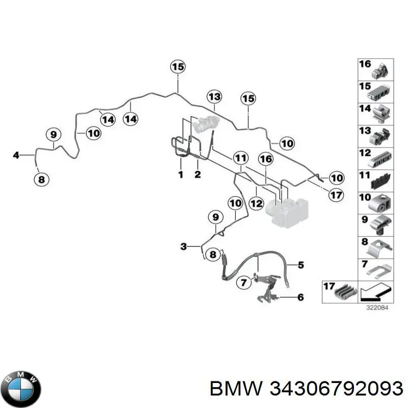 Cápsula (prendedor) de fixação de grelha do radiador ao panel BMW 34306792093 preço, a partir de 4,55 USD