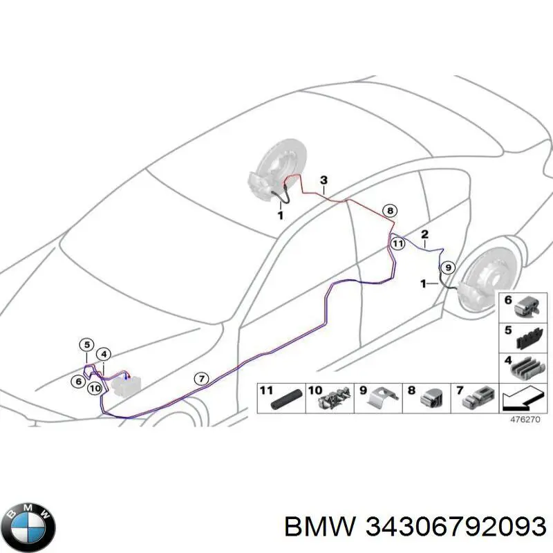 Compre 34306792093 BMW Cápsula (prendedor) de fixação de grelha do radiador ao panel