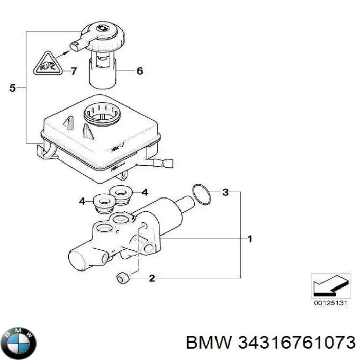 Tanque de cilindro mestre do freio (de fluido de freio) BMW 34316761073 preço, a partir de 62,99 USD