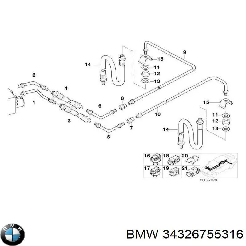 Mangueira do freio traseira direita BMW 34326755316 preço, a partir de 49,43 USD