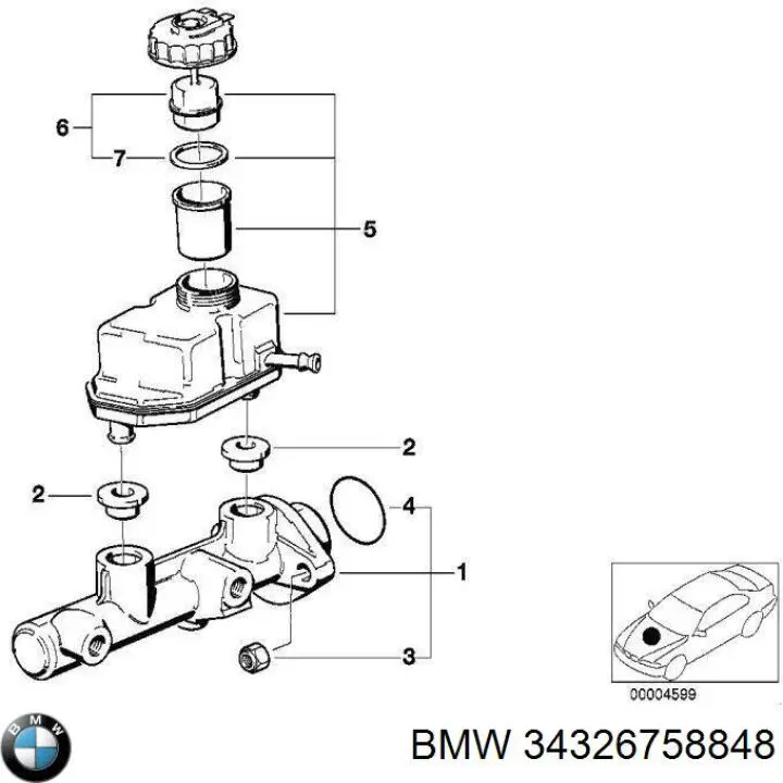 Tanque de cilindro mestre do freio (de fluido de freio) BMW 34326758848 preço, a partir de 150,28 USD