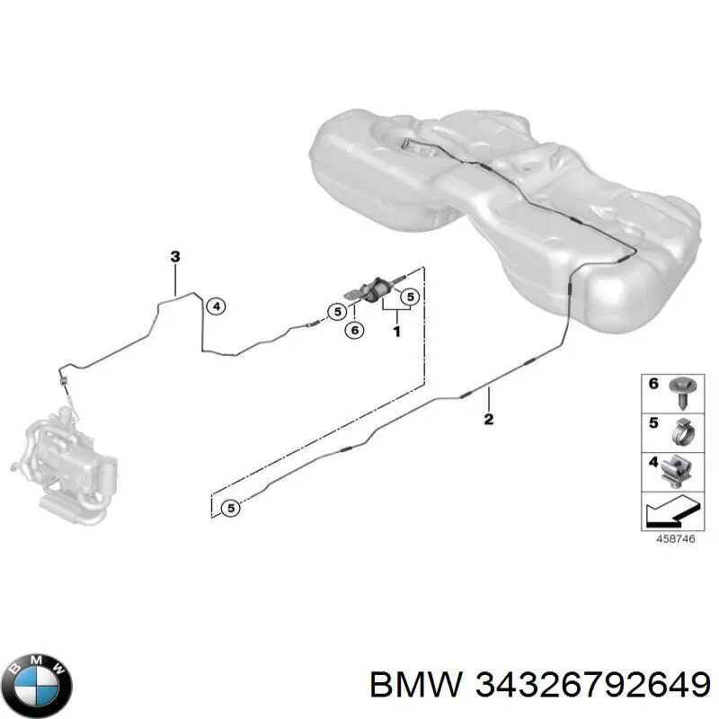 Compre 34326792649 BMW Mangueira do freio traseira direita
