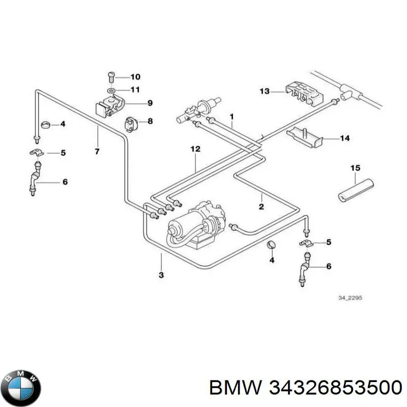 Mangueira do freio traseira direita BMW 34326853500 preço, a partir de 54,32 USD