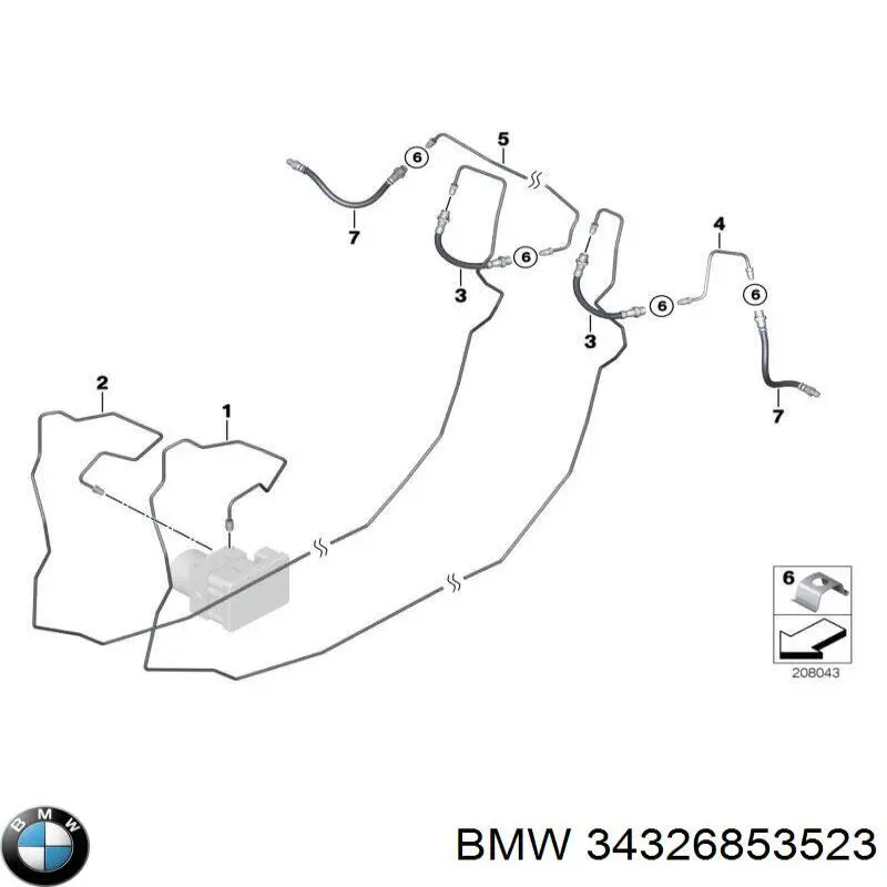Mangueira do freio traseira esquerda BMW 34326853523 preço, a partir de 27,52 USD