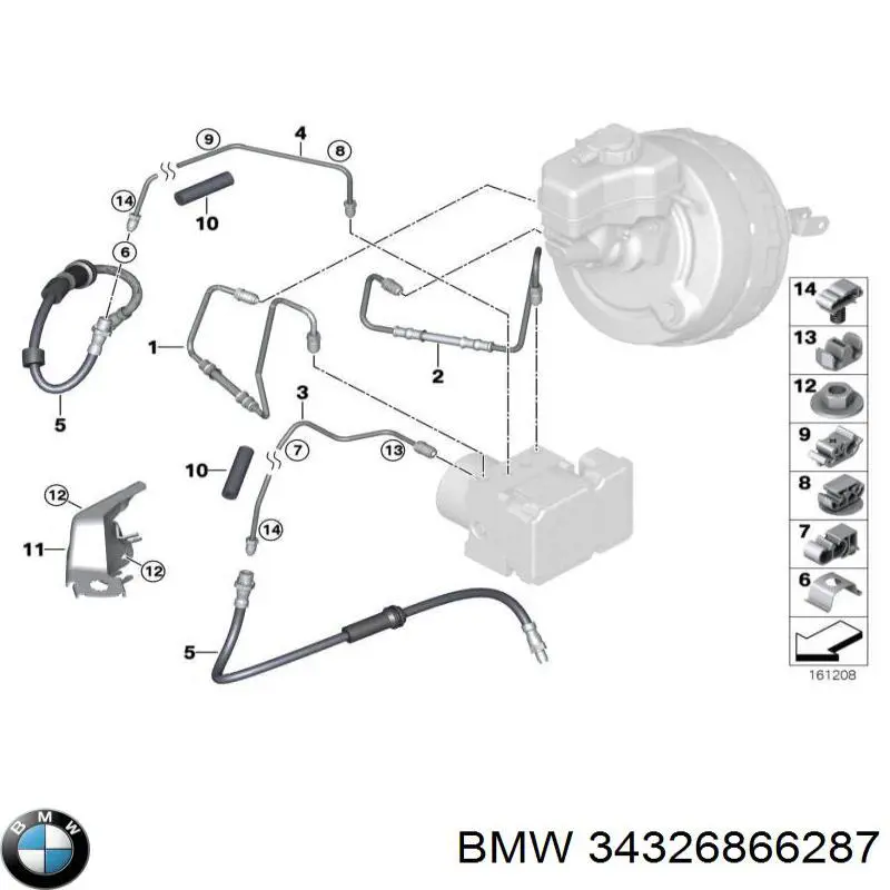 Tubo dianteiro direito do freio BMW 34326866287 preço, a partir de 78,93 USD