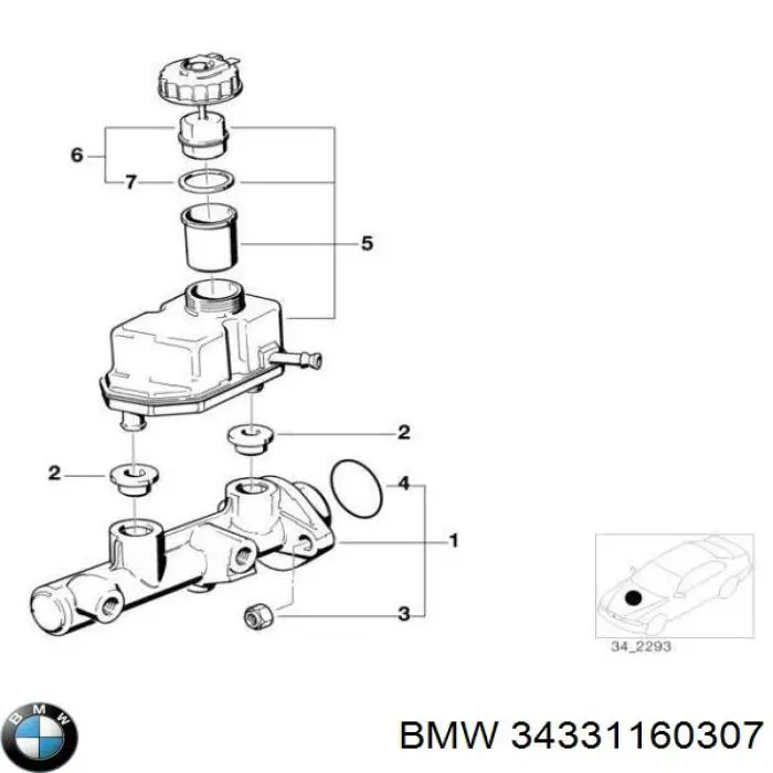 Compre 34331160307 BMW Tampa de tanque de cilindro mestre do freio