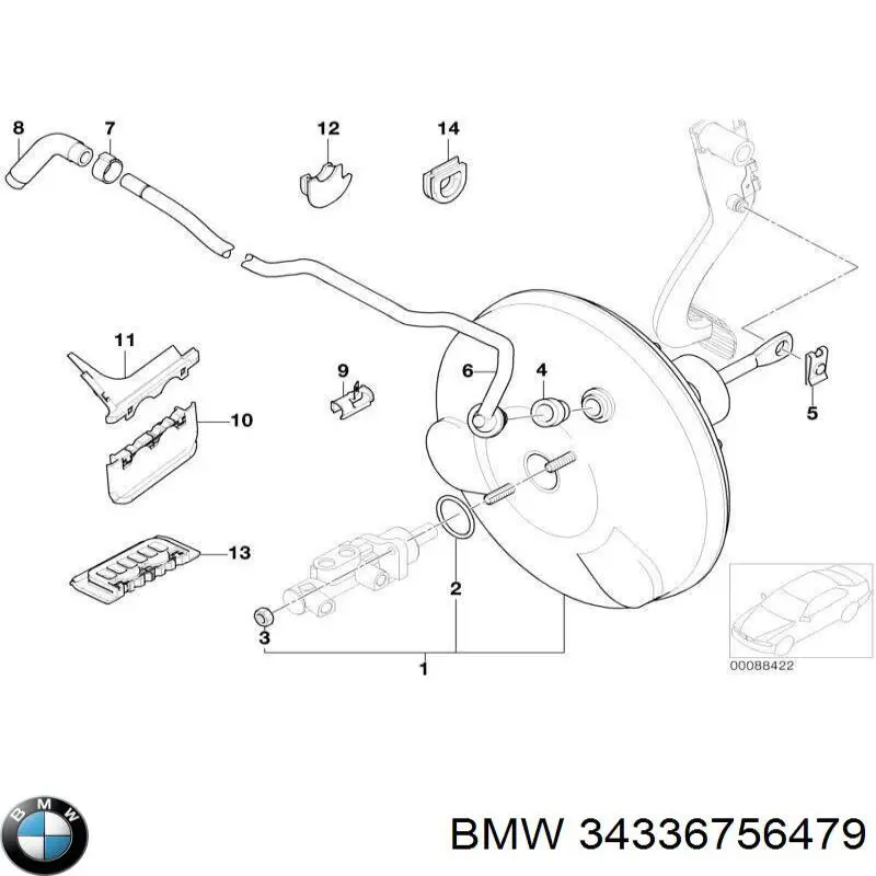 34336756479 BMW Tubo de impulsionador de vácuo dos freios