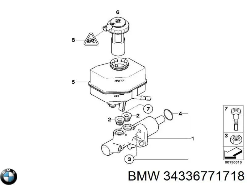 Tanque de cilindro mestre do freio (de fluido de freio) para BMW X5  E70