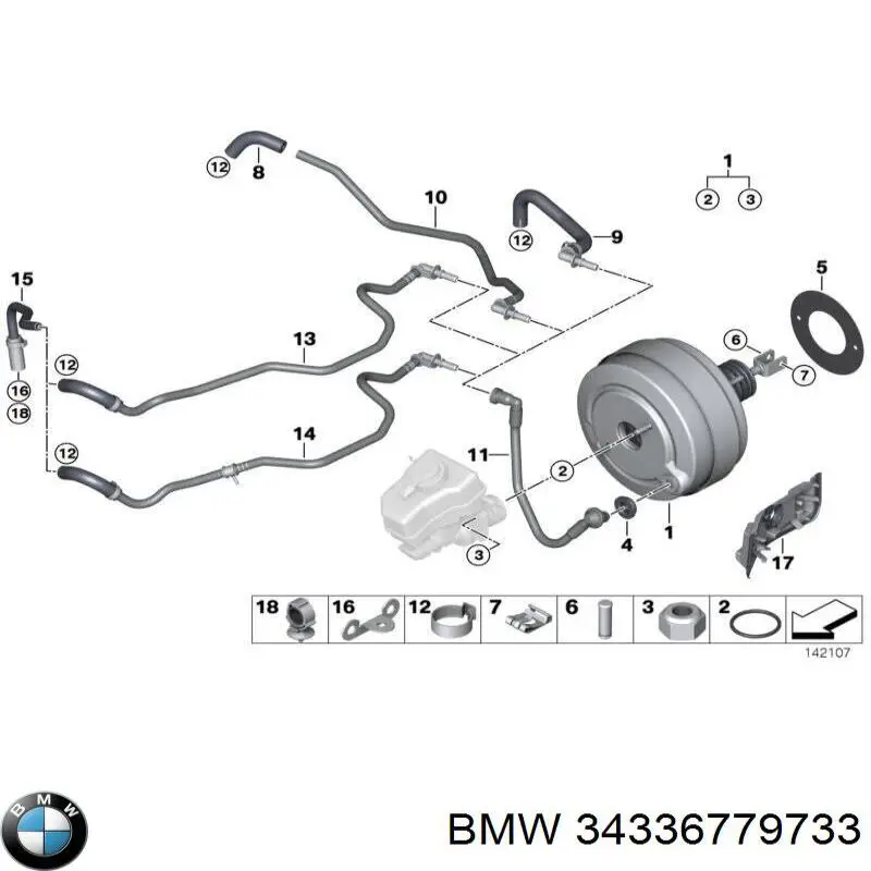 29678564801 BMW Reforçador dos freios a vácuo