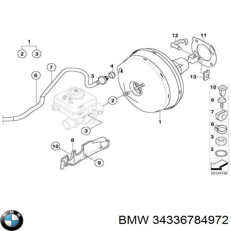 34336784972 BMW Reforçador dos freios a vácuo