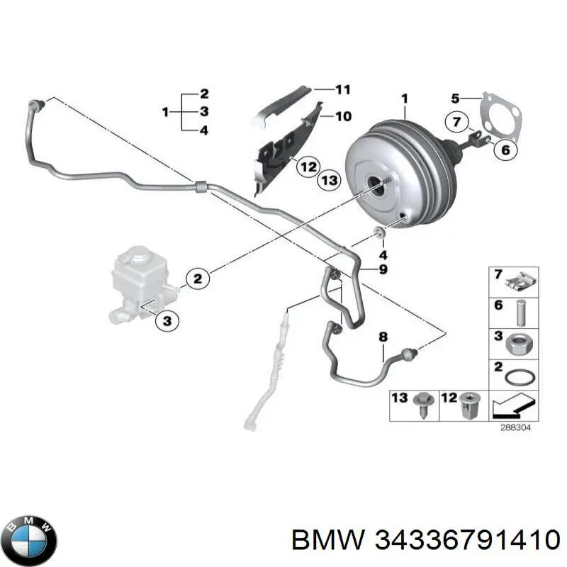 Reforçador dos freios a vácuo BMW 34336791410 preço, a partir de 165,15 USD