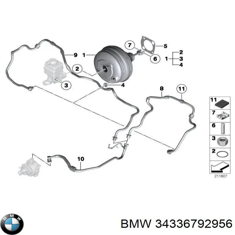 Reforçador dos freios a vácuo BMW 34336792956 preço, a partir de 136,21 USD