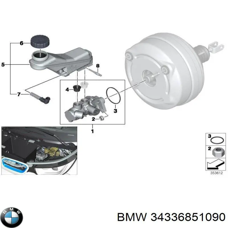 Tampa de tanque de cilindro mestre do freio BMW 34336851090 preço, a partir de 11,75 USD