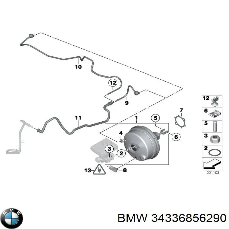 34336856290 BMW Sensor de pressão do sistema do freio pneumático