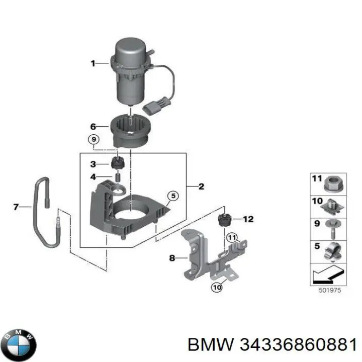 Bomba a vácuo BMW 34336860881 preço, a partir de 575,20 USD