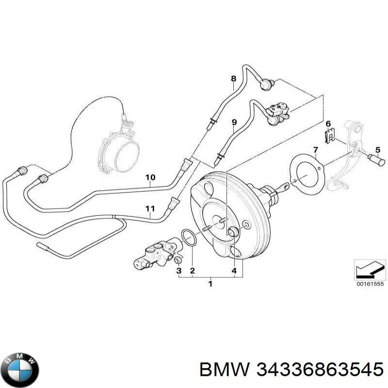 34336863545 BMW Reforçador dos freios a vácuo