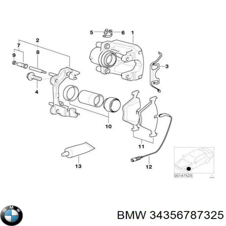 Compre 34356787325 BMW Cápsula (prendedor) de fixação do forro do pára-choque do pára-lama dianteiro