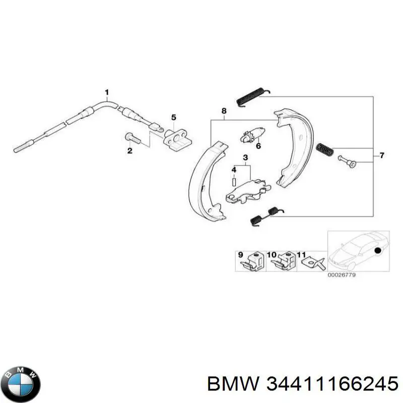 34411166245 BMW Regulador do freio de tambor traseiro