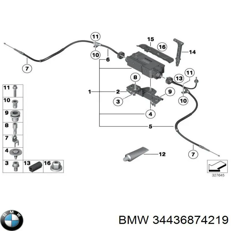 34436856932 BMW Motor de acionamento do freio de suporte traseiro