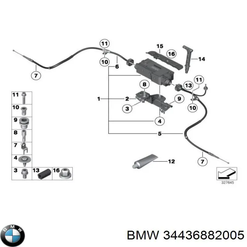 34436882005 BMW Acionamento elétrico do freio de estacionamento