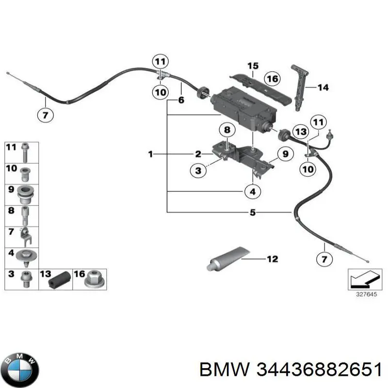34436882651 BMW Acionamento elétrico do freio de estacionamento