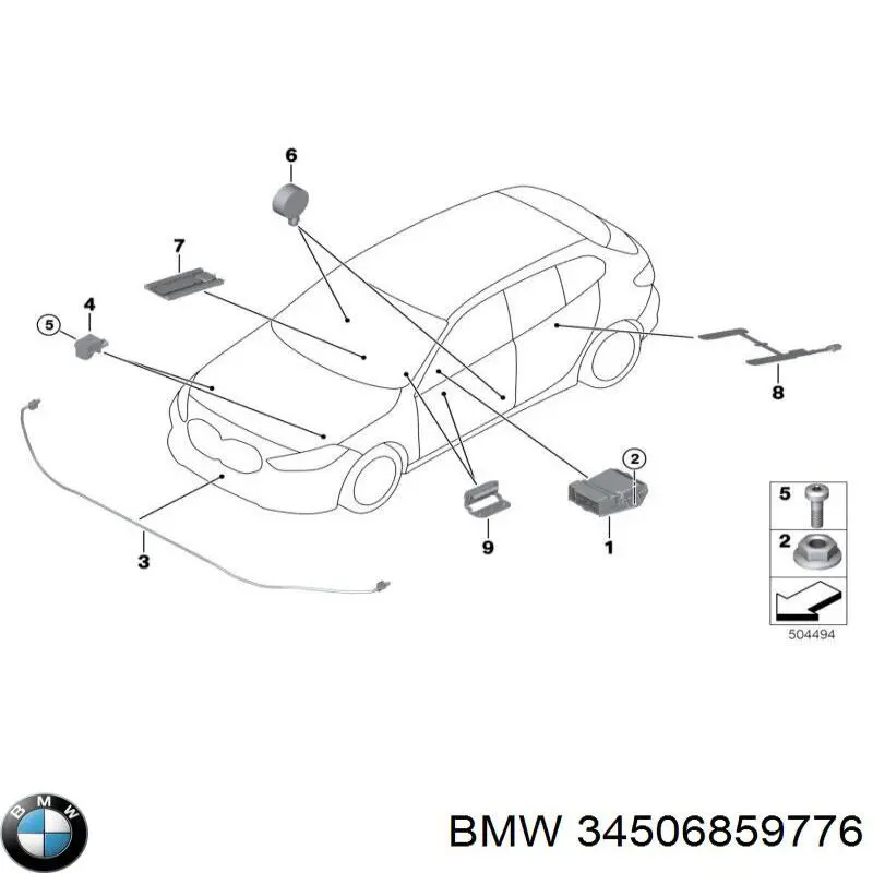 Porca de fixação de tubo de admissão do silenciador (de calças) BMW 34506859776 preço, a partir de 2,47 USD