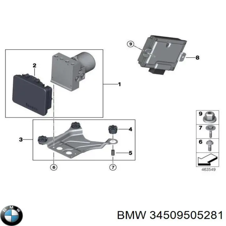 34509505281 BMW Módulo de direção (Centralina eletrônica) ABS