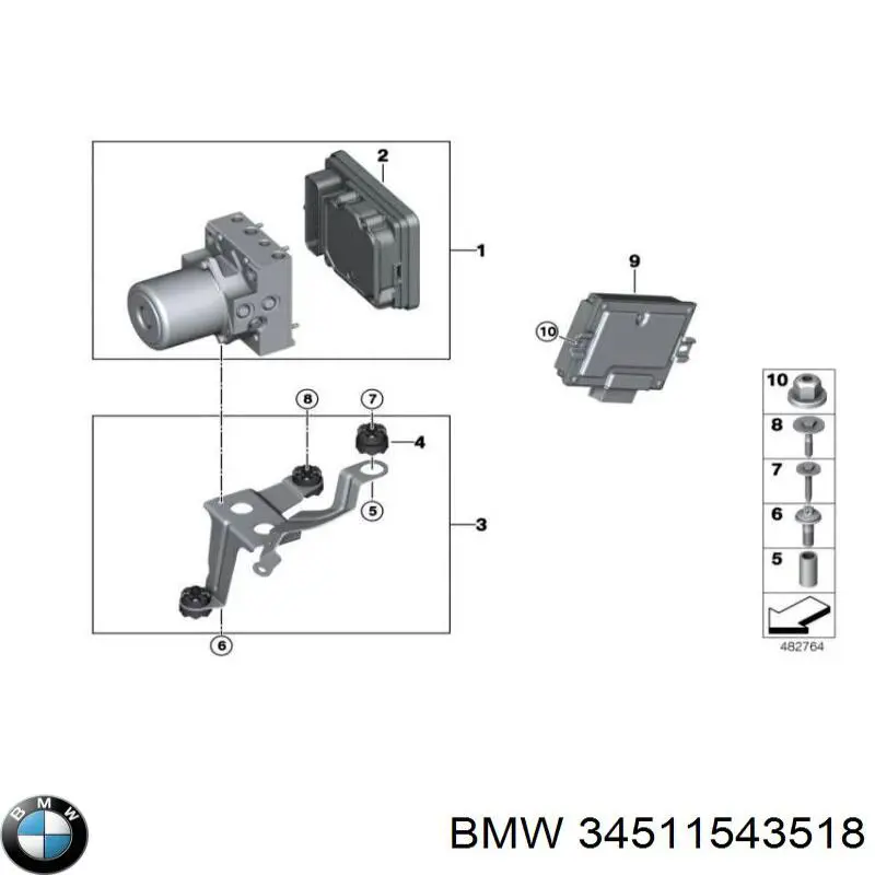 Unidade hidráulico de controlo ABS BMW 34515A36079 preço, a partir de 975,78 USD