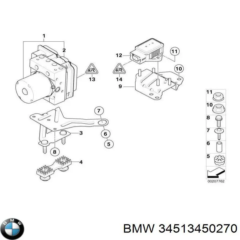 34513450270 BMW Unidade hidráulico de controlo ABS