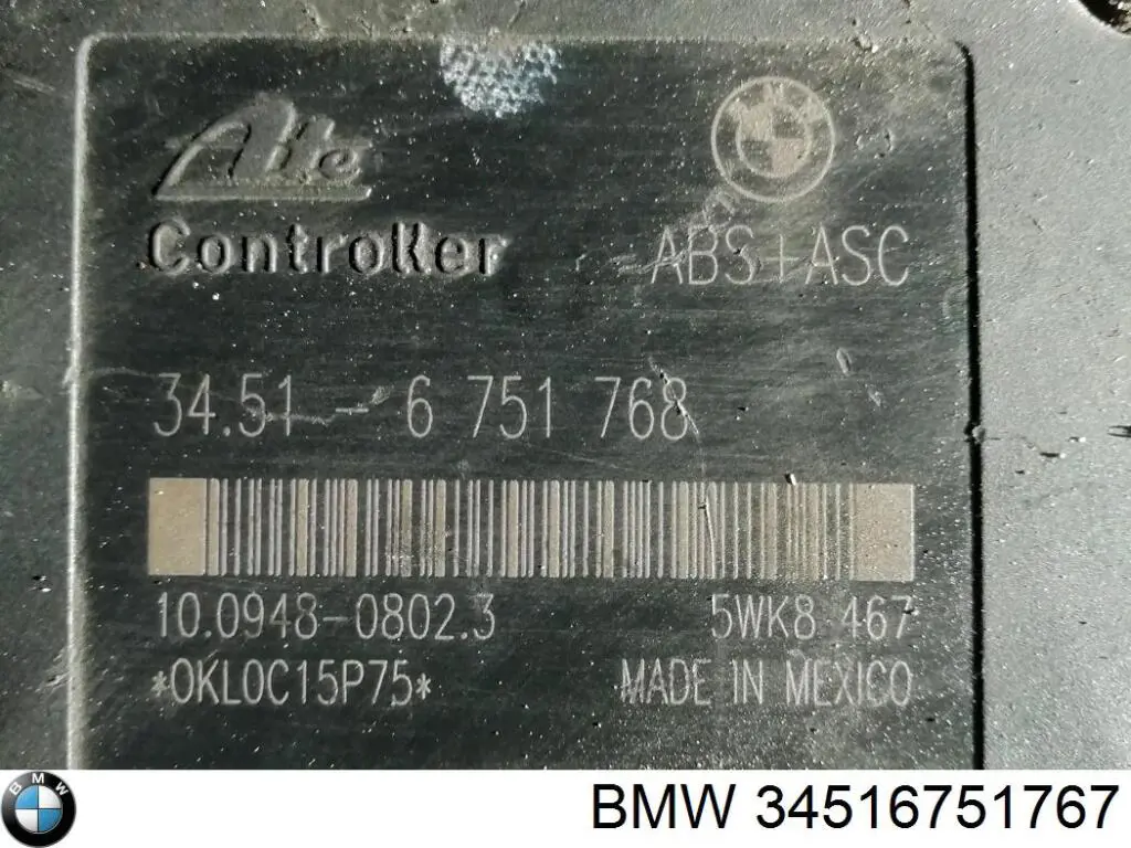 34516751767 BMW Unidade hidráulico de controlo ABS