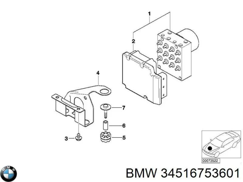 Unidade hidráulico de controlo ABS BMW 34516753601 preço, a partir de 96,01 USD