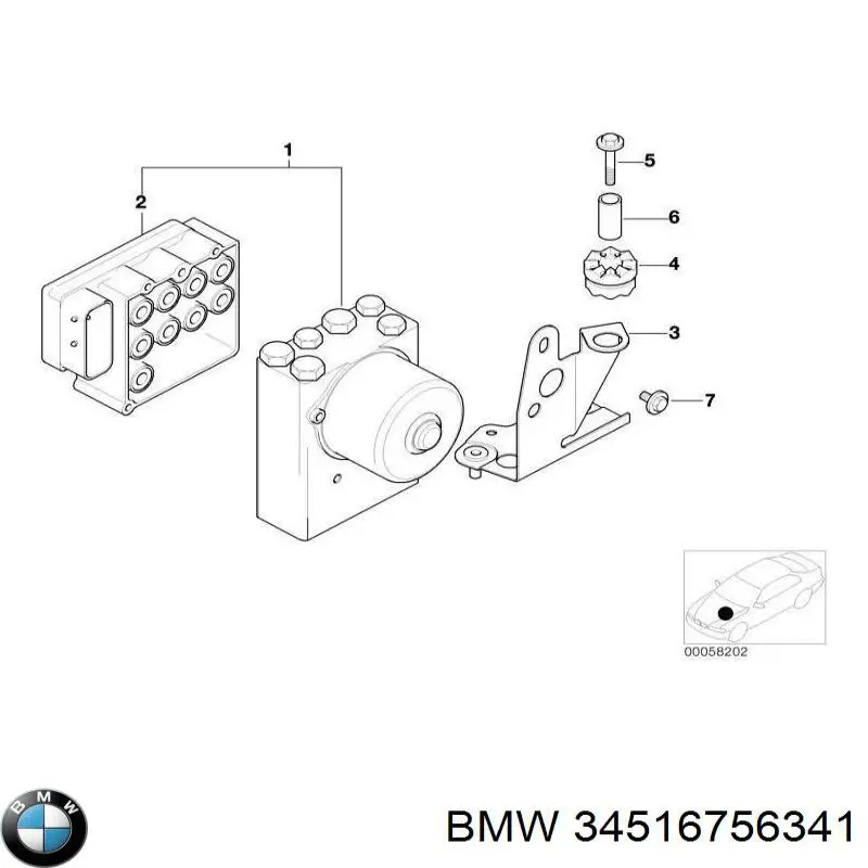 Compre 34516756341 BMW Unidade hidráulico de controlo ABS
