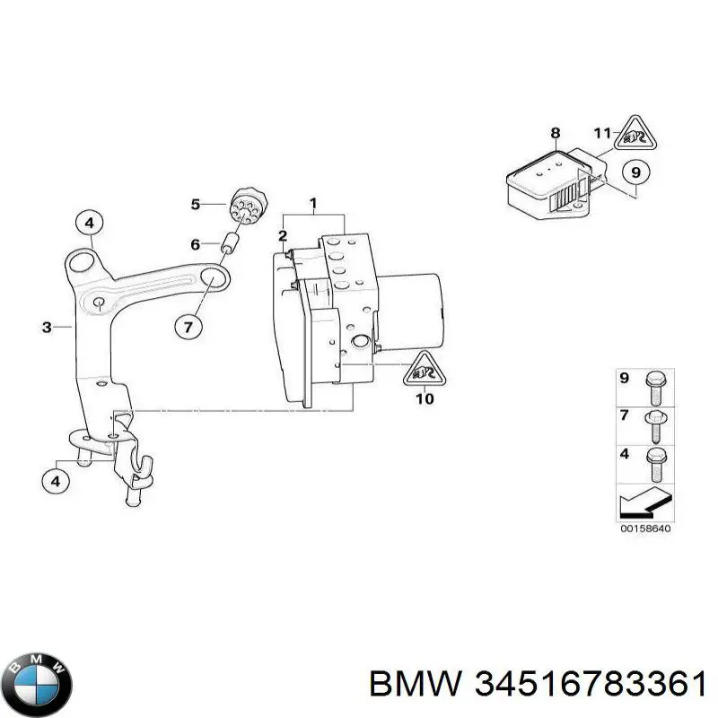 34516783361 BMW Unidade hidráulico de controlo ABS