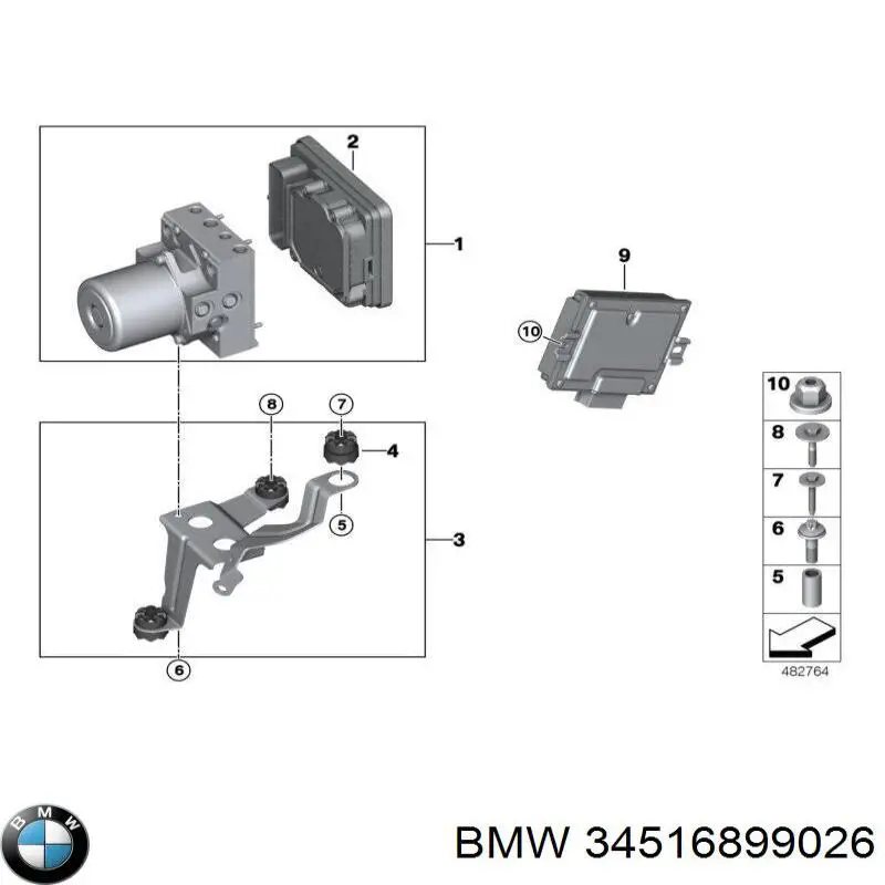 34515A36079 BMW Unidade hidráulico de controlo ABS