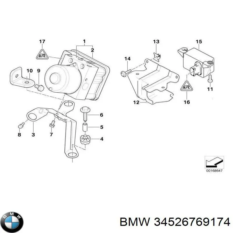34526769174 BMW Sensor de aceleração longitudinal