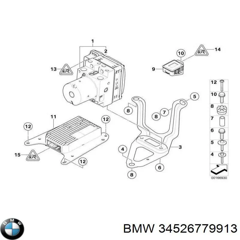 34526779913 BMW Sensor de aceleração longitudinal
