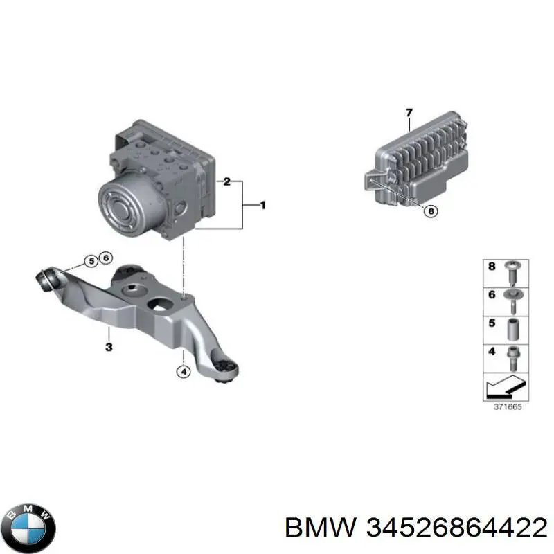 34526864422 BMW Módulo de direção (Centralina eletrônica) ABS