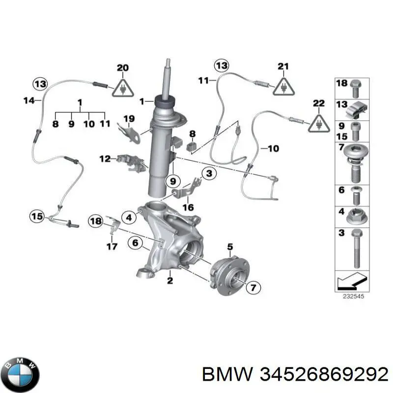 Compre 34526869292 BMW Sensor dianteiro de ABS