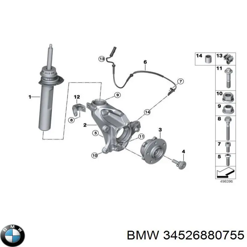 Sensor dianteiro de ABS BMW 34526880755 preço, a partir de 37,40 USD