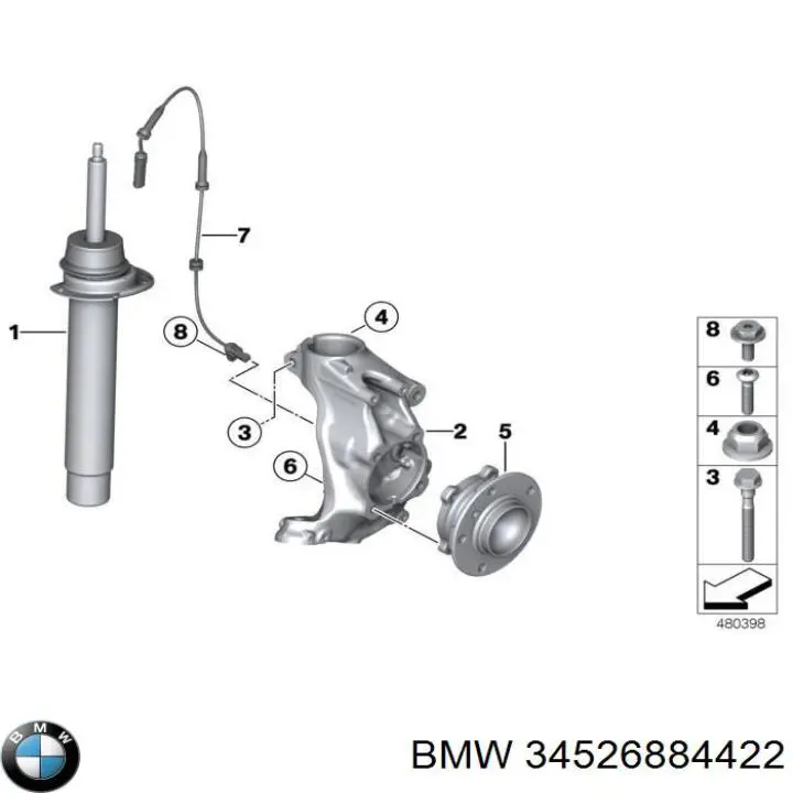 Sensor dianteiro de ABS BMW 34526884422 preço, a partir de 40,57 USD