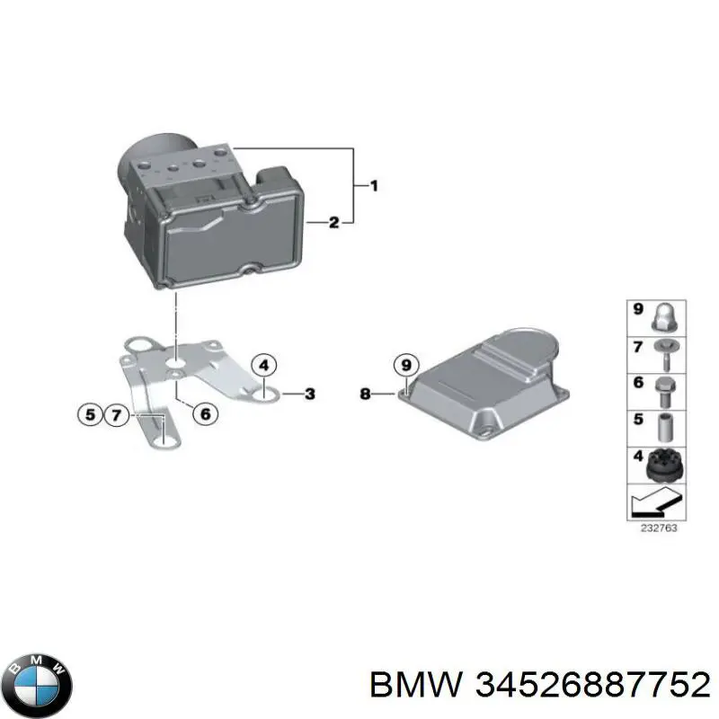 34526887752 BMW Módulo processador de controlo da bolsa de ar (Centralina eletrônica AIRBAG)