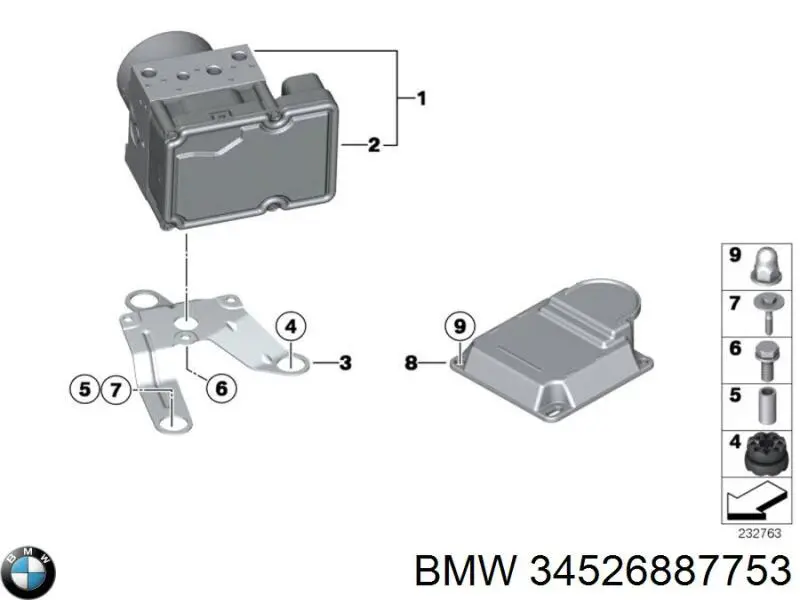 34526887753 BMW Módulo processador de controlo da bolsa de ar (Centralina eletrônica AIRBAG)