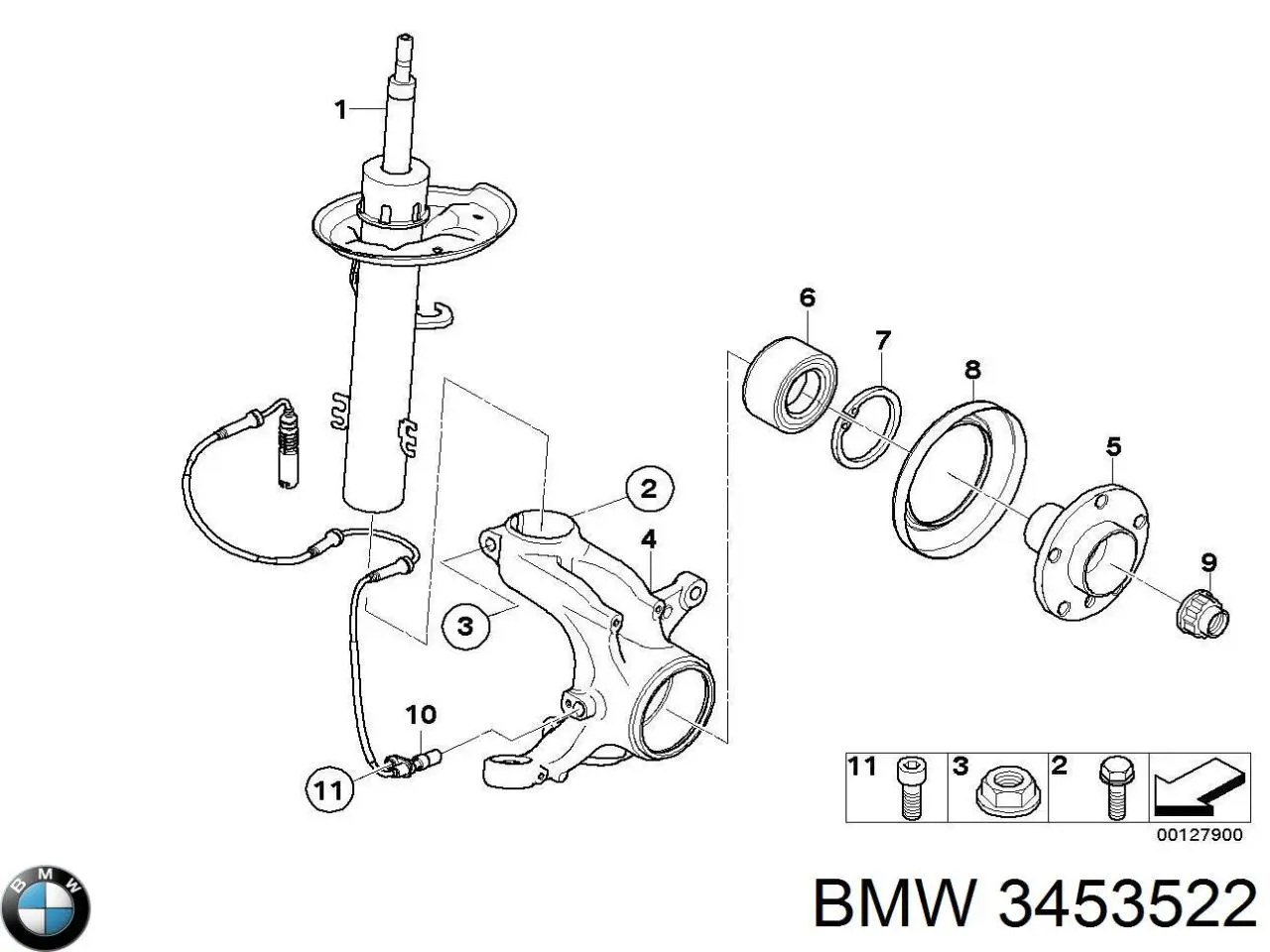 3453522 BMW Amortecedor dianteiro direito