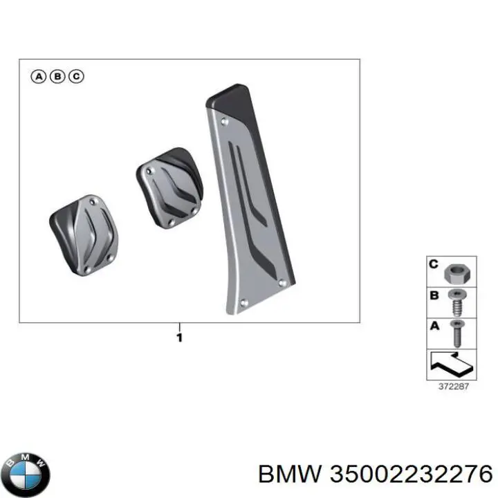 35002232276 BMW Placas sobrepostas dos pedais, kit