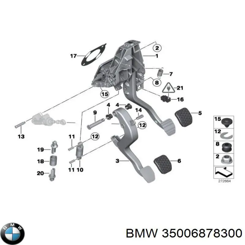 Pedal de embraiagem BMW 35006878300 preço, a partir de 49,37 USD