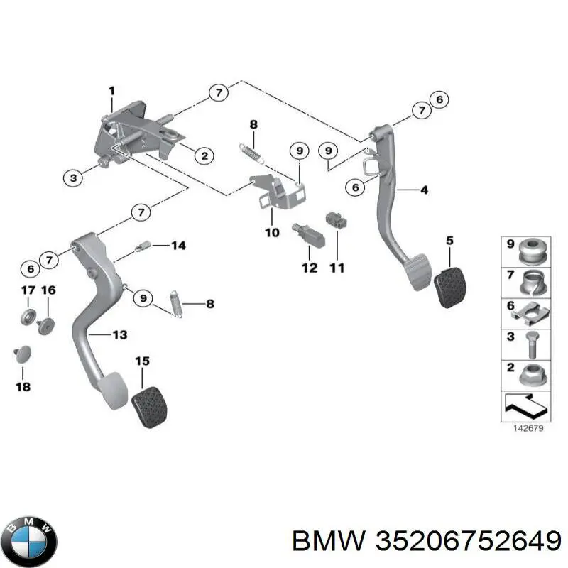 35206752649 BMW Pedal do freio