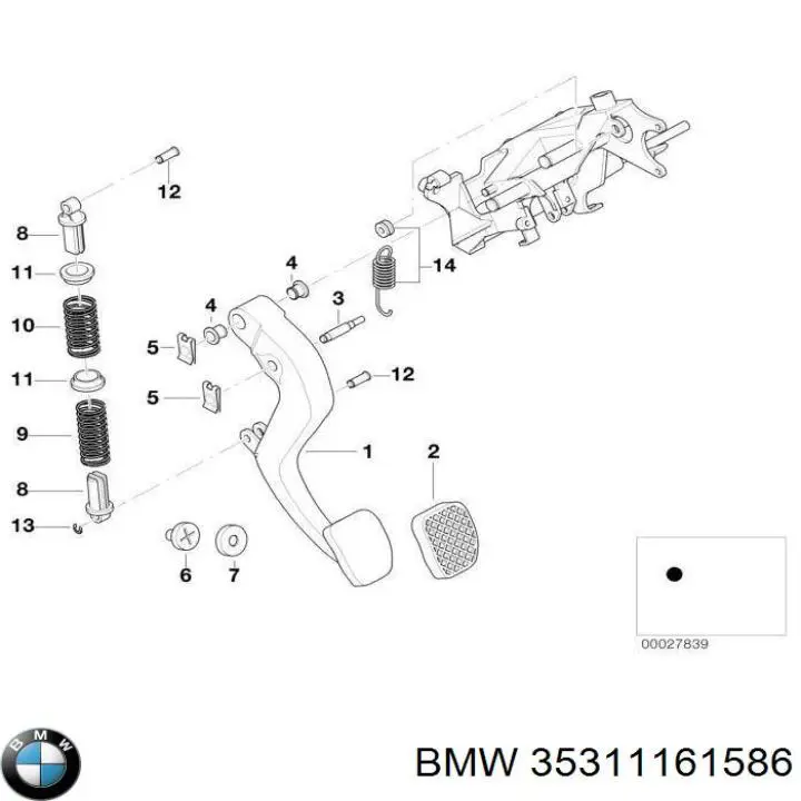 35311161586 BMW Pedal de embraiagem