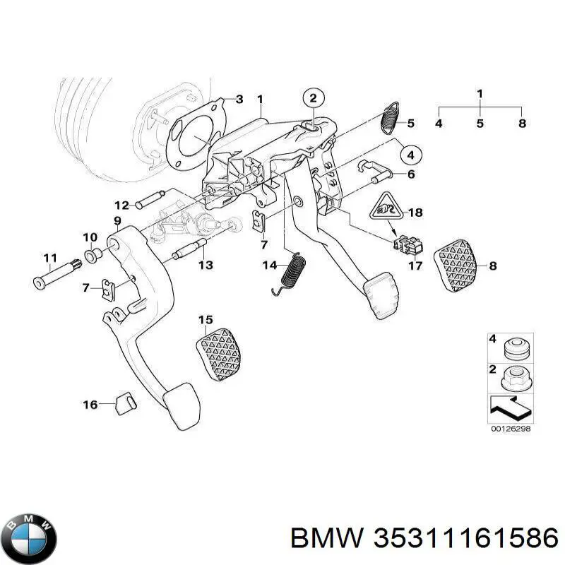 Compre 1161586 BMW Pedal de embraiagem