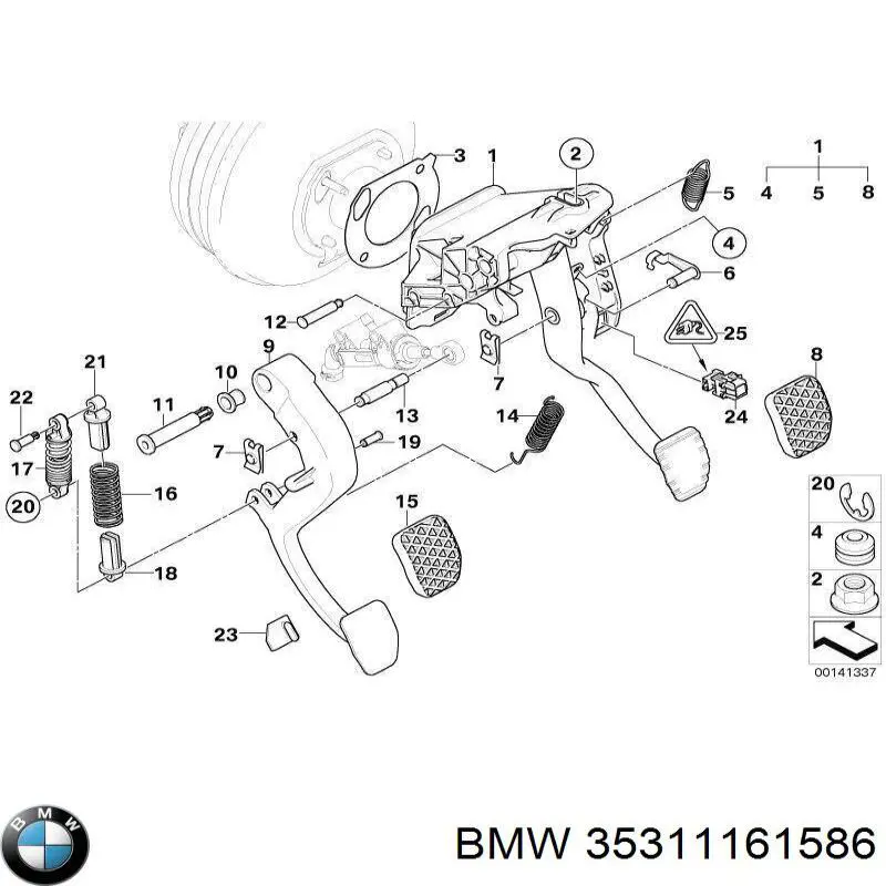 Pedal de embraiagem 1161586 BMW