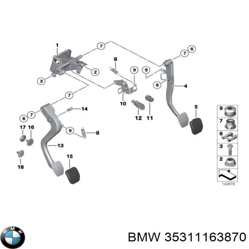 Pedal de embraiagem para BMW 3  E46